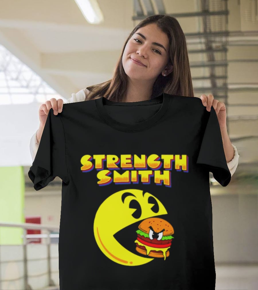 Strength Smith Pac Man Vs Burger Gaming Showdown T-Shirt
