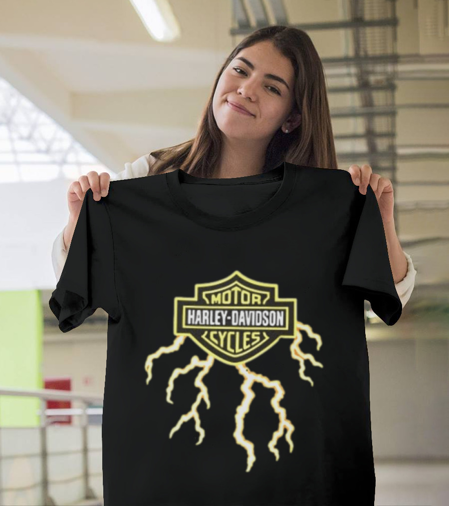 Harley Davidson Motor Cycles The Last Biker On Earth Will Be Ridin A Harley Lightning T-Shirt