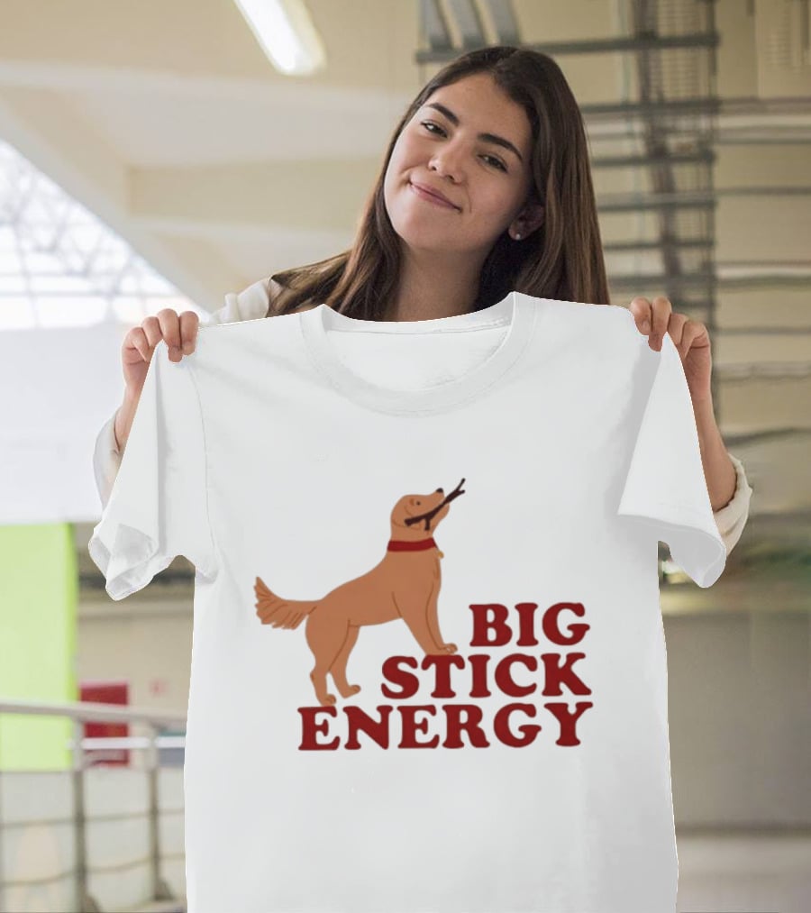 Big Stick Energy Golden Retriever Dog Lover Playful Pet T-Shirt