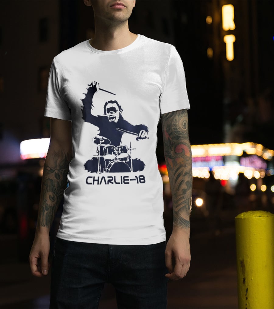 Charlie 18 Bigfoot Drumming T-Shirt