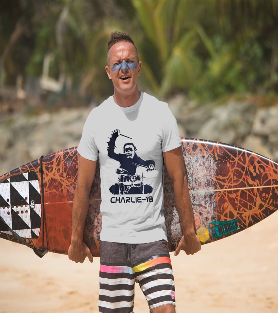 Charlie 18 Bigfoot Drumming T-Shirt