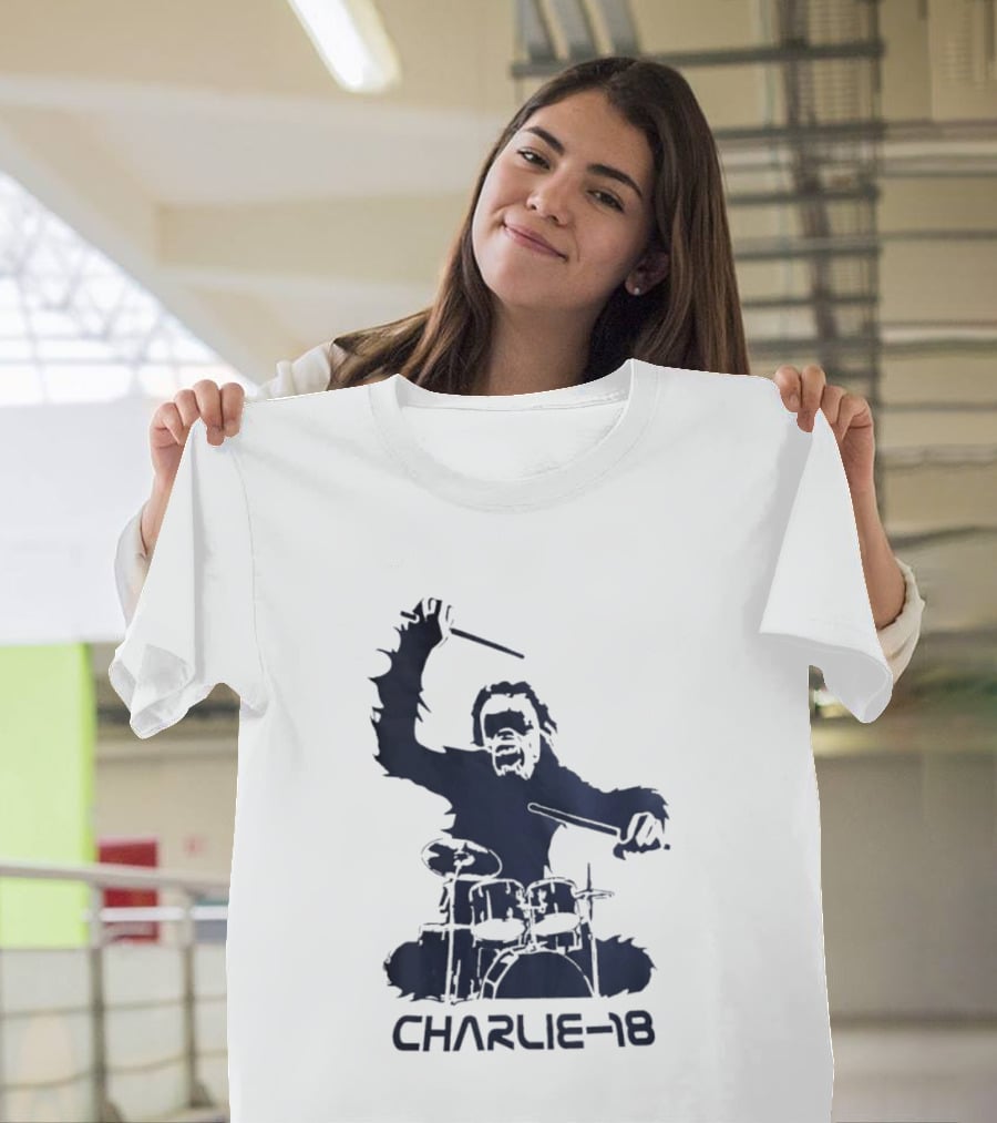 Charlie 18 Bigfoot Drumming T-Shirt
