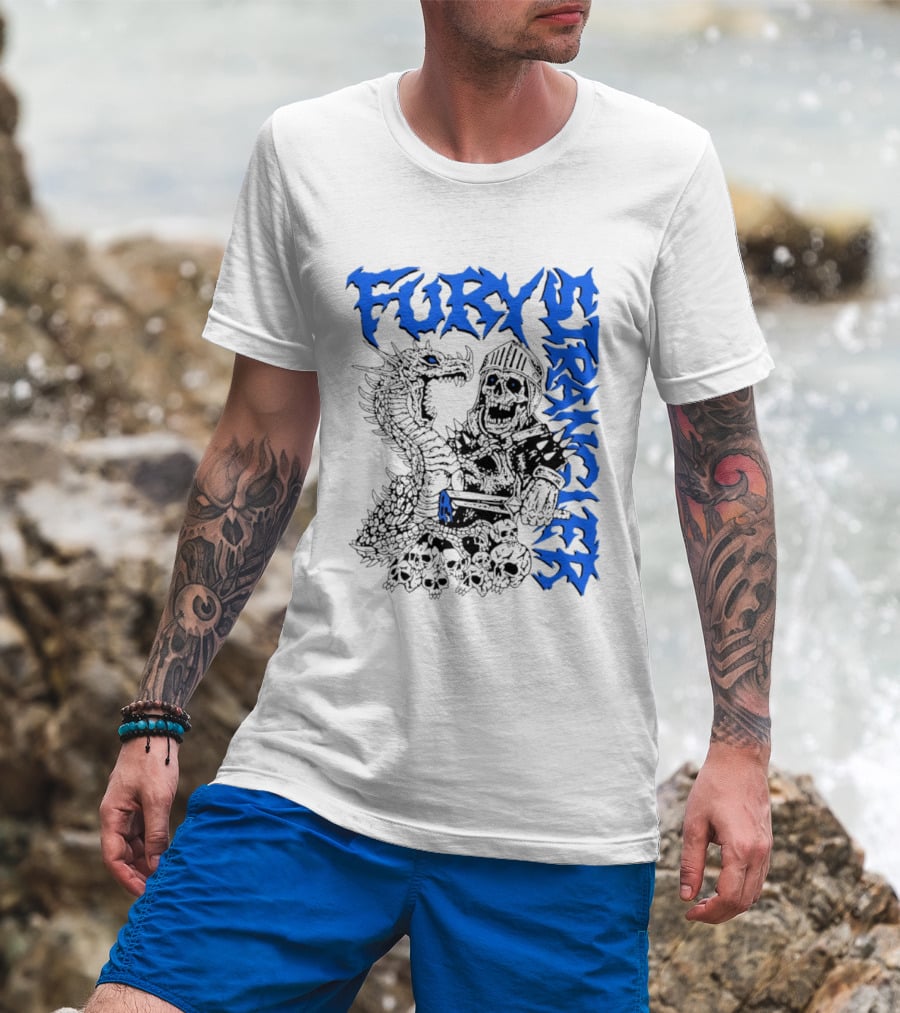 Fury Stranger Skeleton Knight And Dragon T-Shirt
