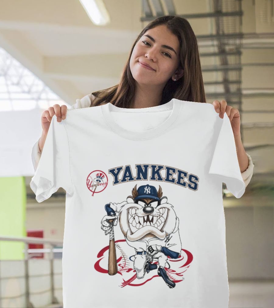 NY Yankees Tasmanian Devil Looney Tunes Baseball MLB T-Shirt