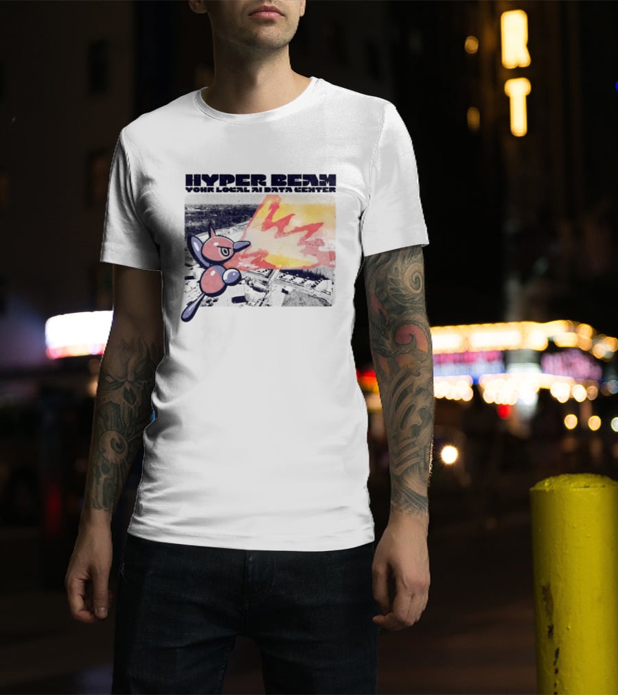 Porygon Hyper Beam Your Local AI Data Center Explosion T-Shirt