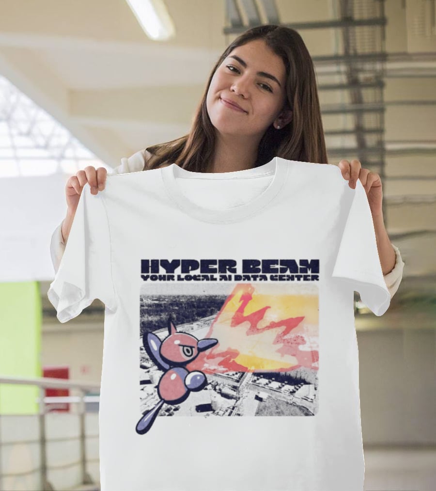 Porygon Hyper Beam Your Local AI Data Center Explosion T-Shirt