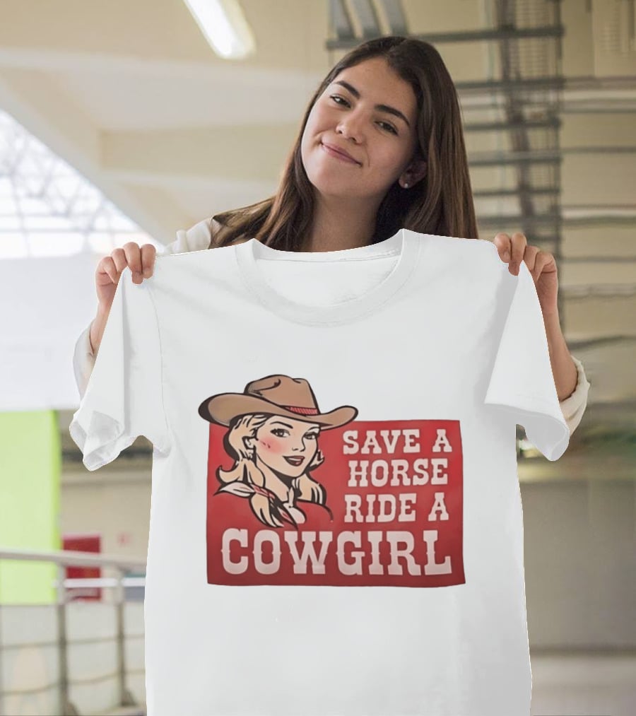 Save A Horse Ride A Cowgirl Western Country Music Vintage Style Cowgirl T-Shirt