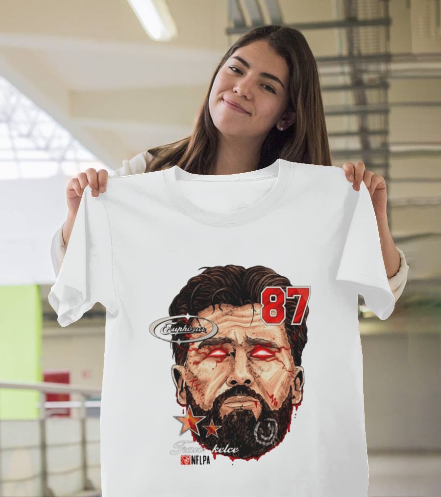 Travis Kelce Euphoria Lightning NFLPA Big Head 87 T-Shirt