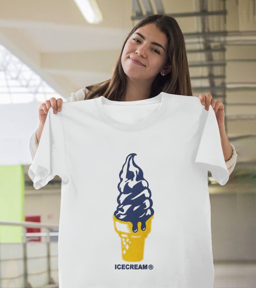 Trevor Goosby Ice Cream Blue And Yellow Cone T-Shirt
