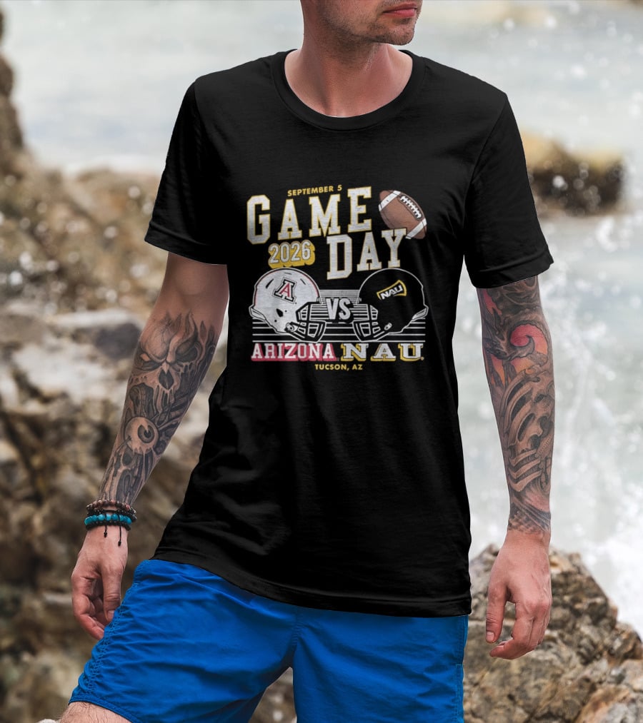 Arizona NAU Game Day September 5 2026 Tucson Helmets Football T-Shirt