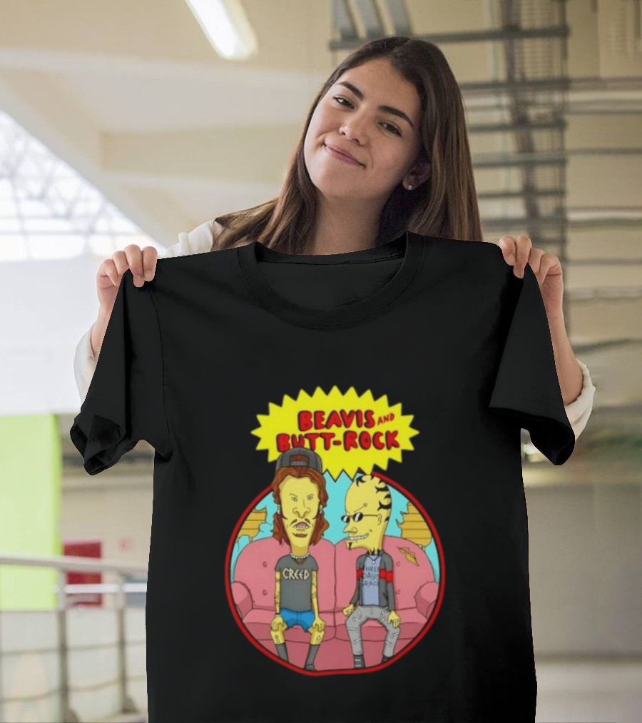Beavis And Butt Head Rock Creed And Three Days Grace Couch Cartoon Characters T-Shirt