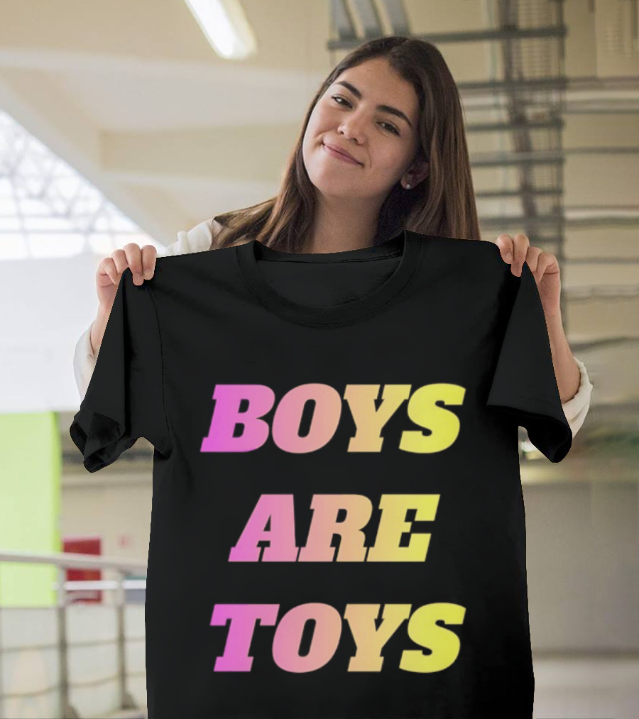 Boys Are Toys Gradient Pink And Yellow T-Shirt