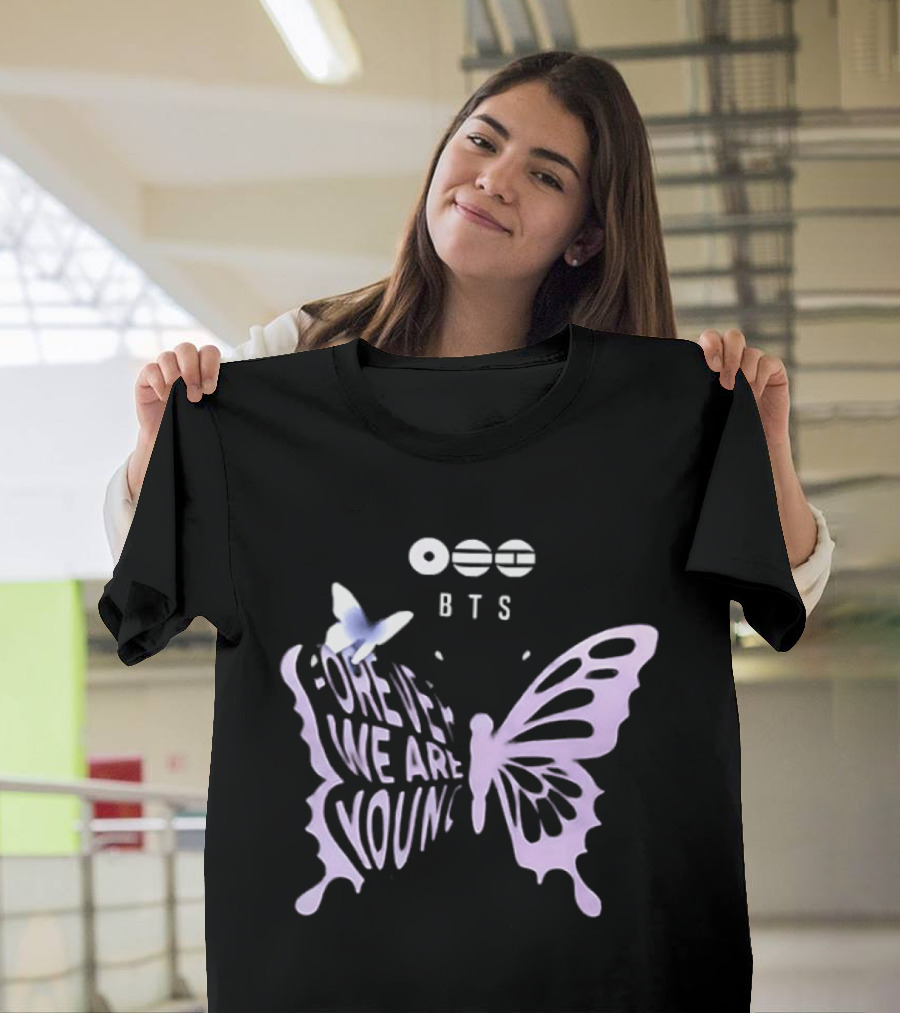 BTS Forever We Are Young Butterfly Symbol 2 Sided T-Shirt