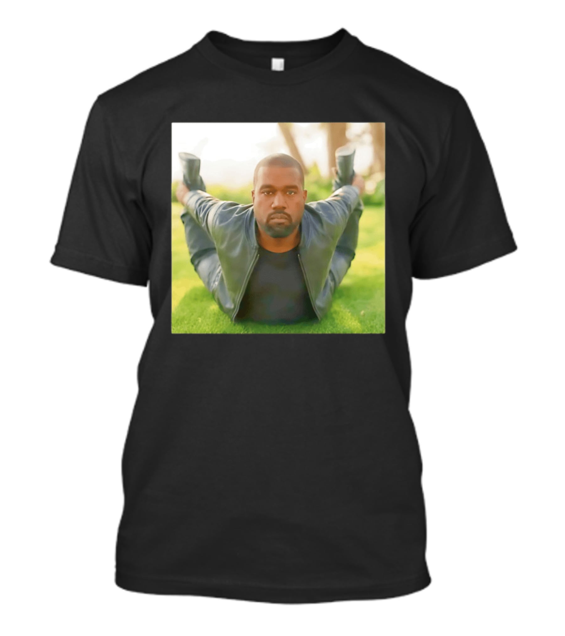 Kanye West Ye Meme Photo Iconic Pose Lying On Grass T-Shirt