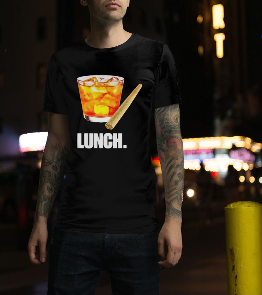 Lunch Whiskey Cigar Drinking Smoking T-Shirt