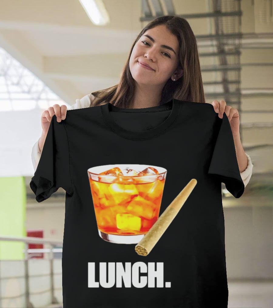 Lunch Whiskey Cigar Drinking Smoking T-Shirt
