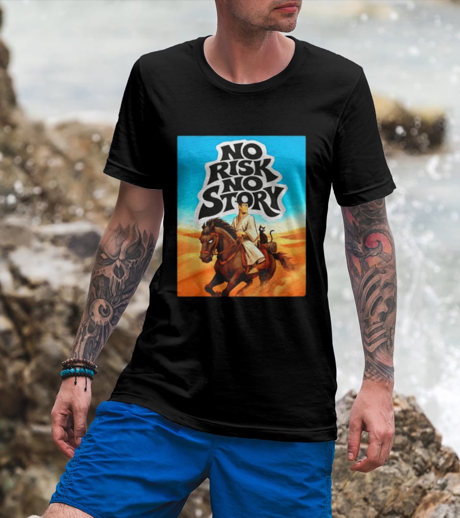 No Risk No Story Samurai Jack Cartoon Network Desert Adventure T-Shirt