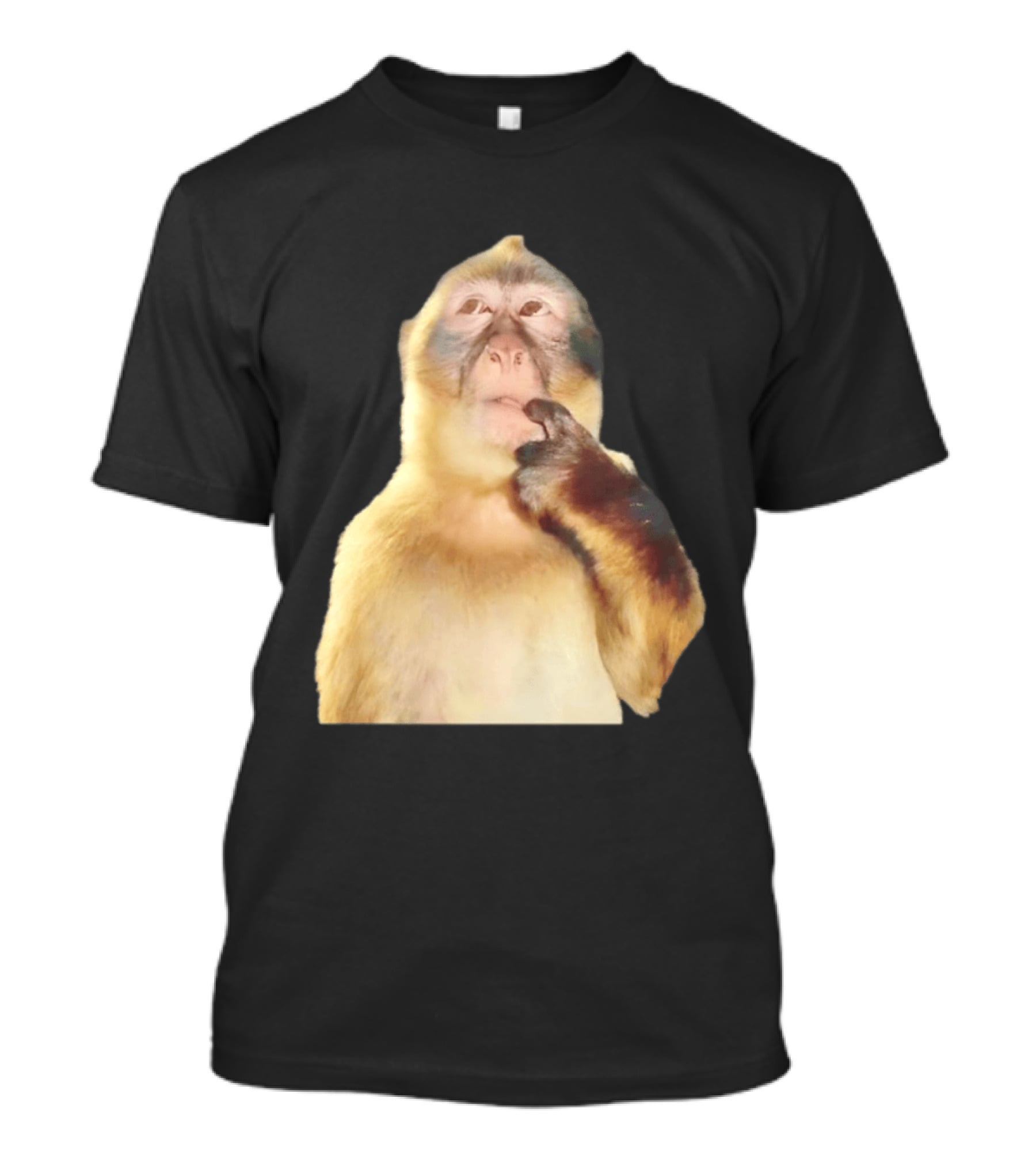 Pondering Monkey Curious Expression Contemplation T-Shirt