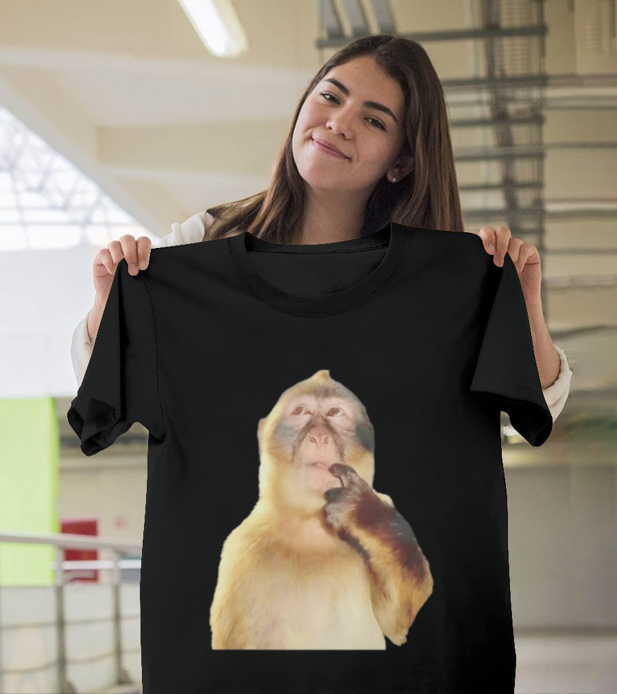 Pondering Monkey Curious Expression Contemplation T-Shirt