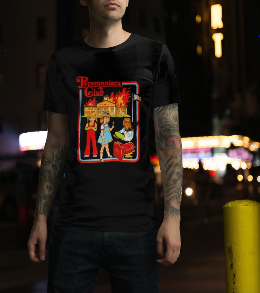 Pyromaniacs Club School Fire Retro Nostalgia T-Shirt