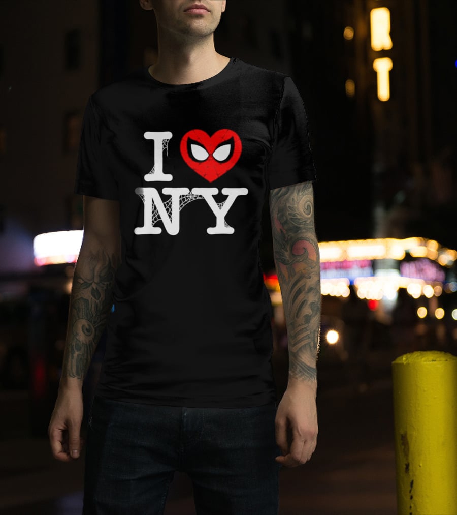 I Love NY Spider Man Marvel Superhero Iconic Web T-Shirt