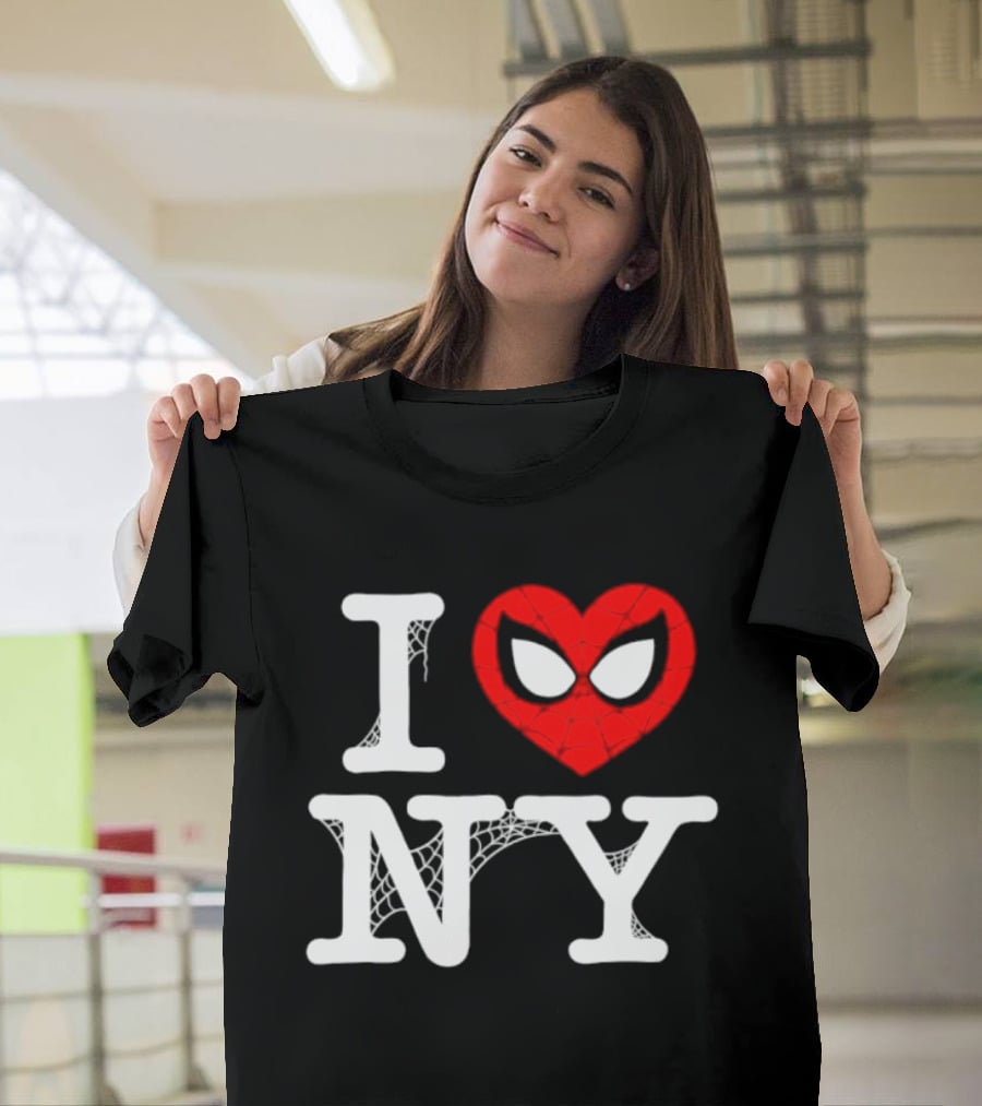 I Love NY Spider Man Marvel Superhero Iconic Web T-Shirt
