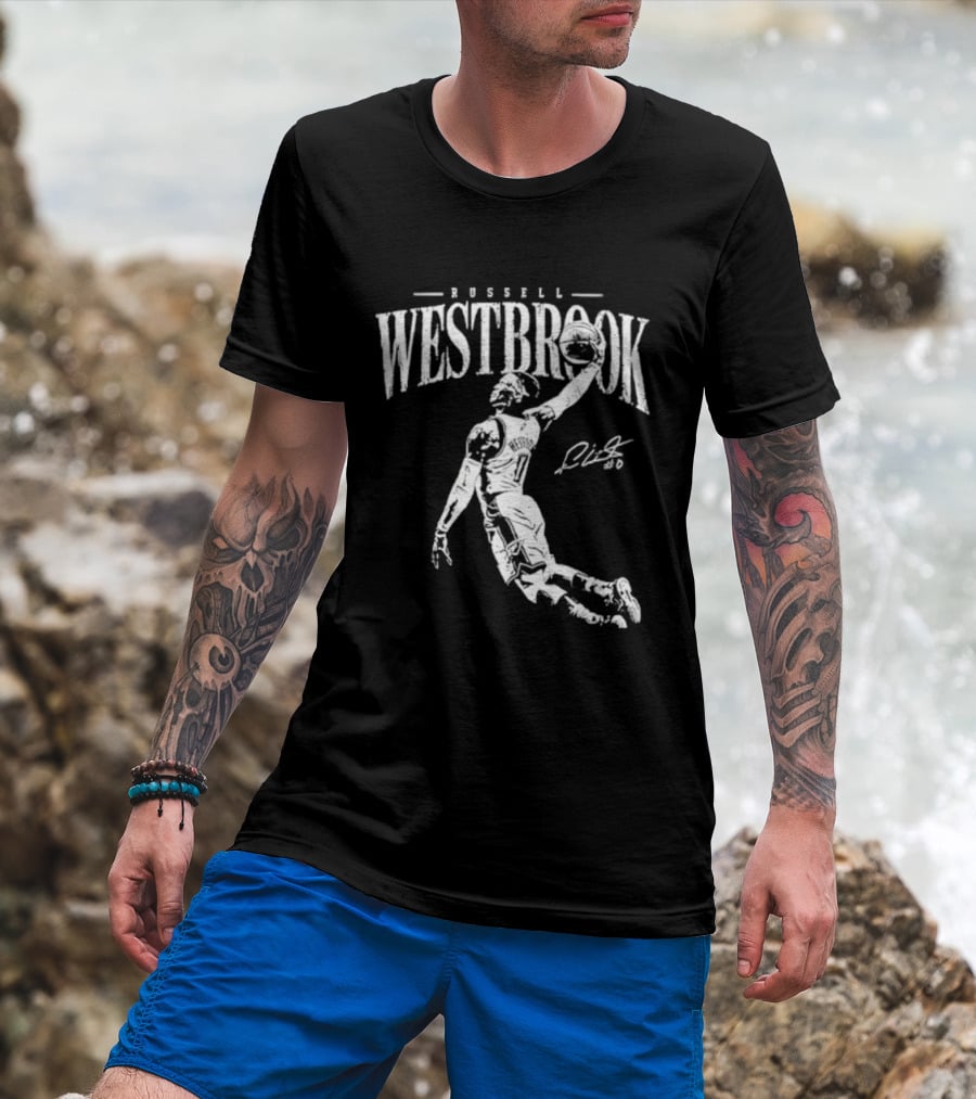 Russell Westbrook Oklahoma City Thunder Dunk Signature Basketball T-Shirt