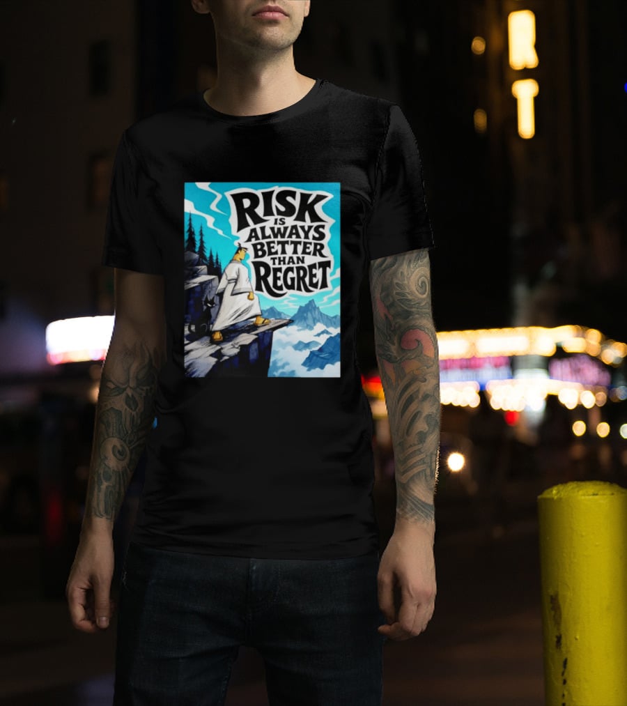 Samurai Jack Risk Is Always Better Than Regret Mountain Scene T-Shirt