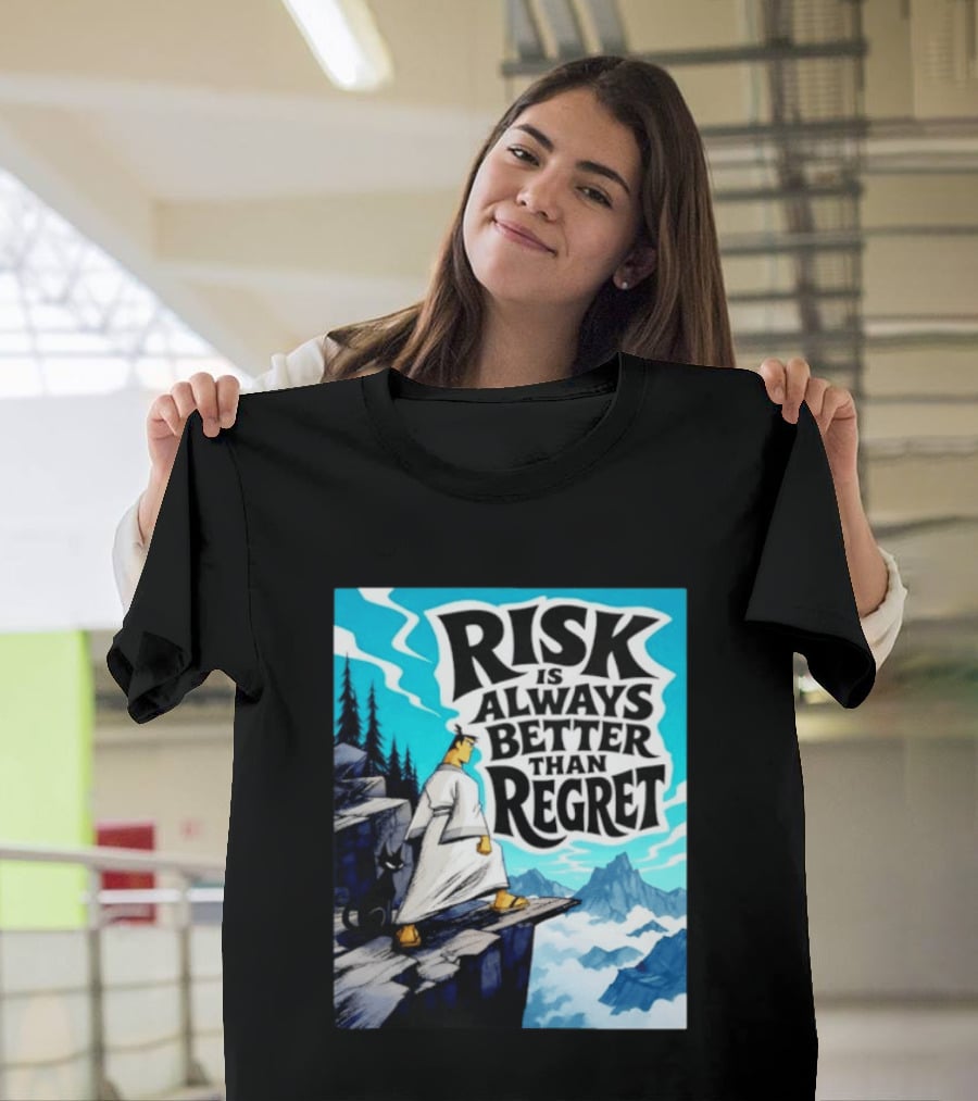 Samurai Jack Risk Is Always Better Than Regret Mountain Scene T-Shirt