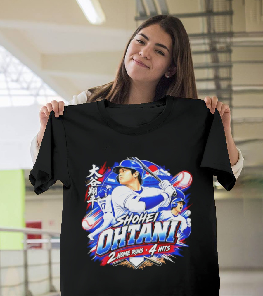 Shohei Ohtani 2 Home Runs 4 Hits Baseball Los Angeles 17 Player T-Shirt