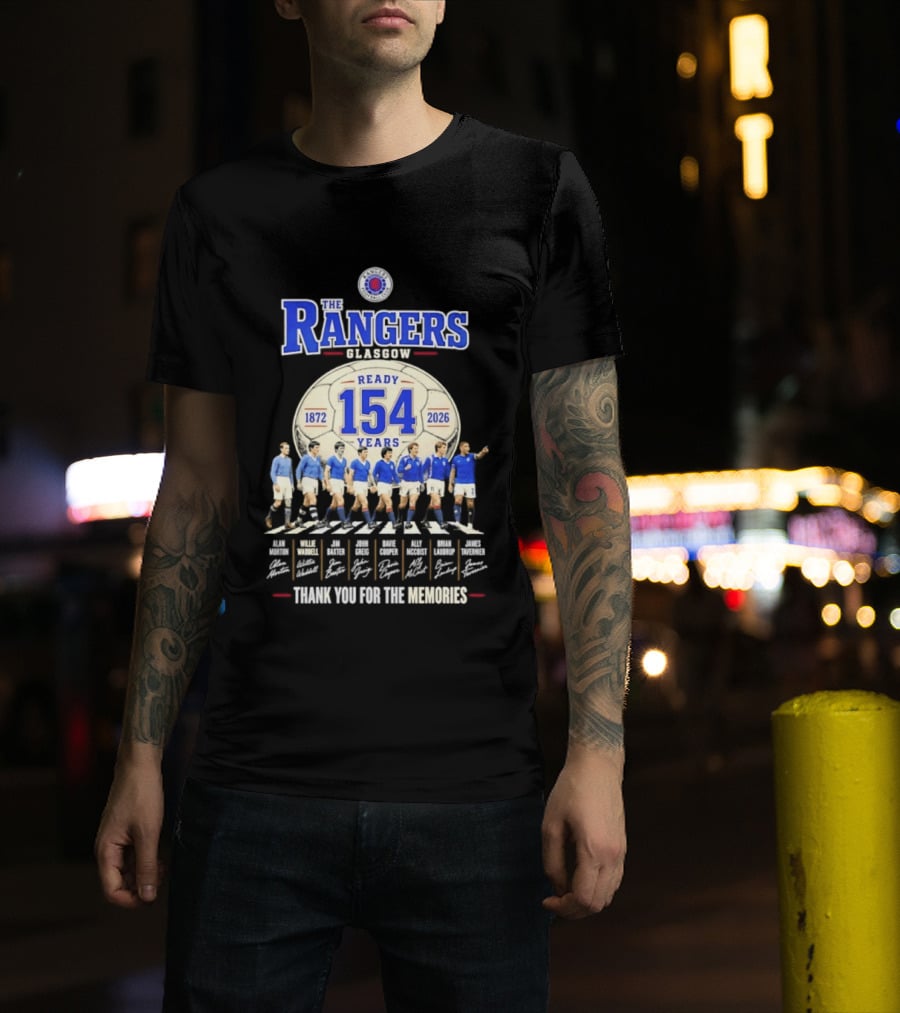 The Rangers Glasgow Ready 154 Years 1872 2026 Thank You For The Memories Signatures T-Shirt