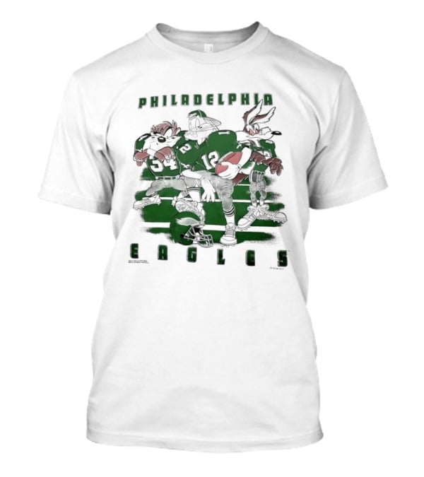 Philadelphia Eagles Taz Bugs Bunny Wile E Coyote Football Team Collaboration T-Shirt