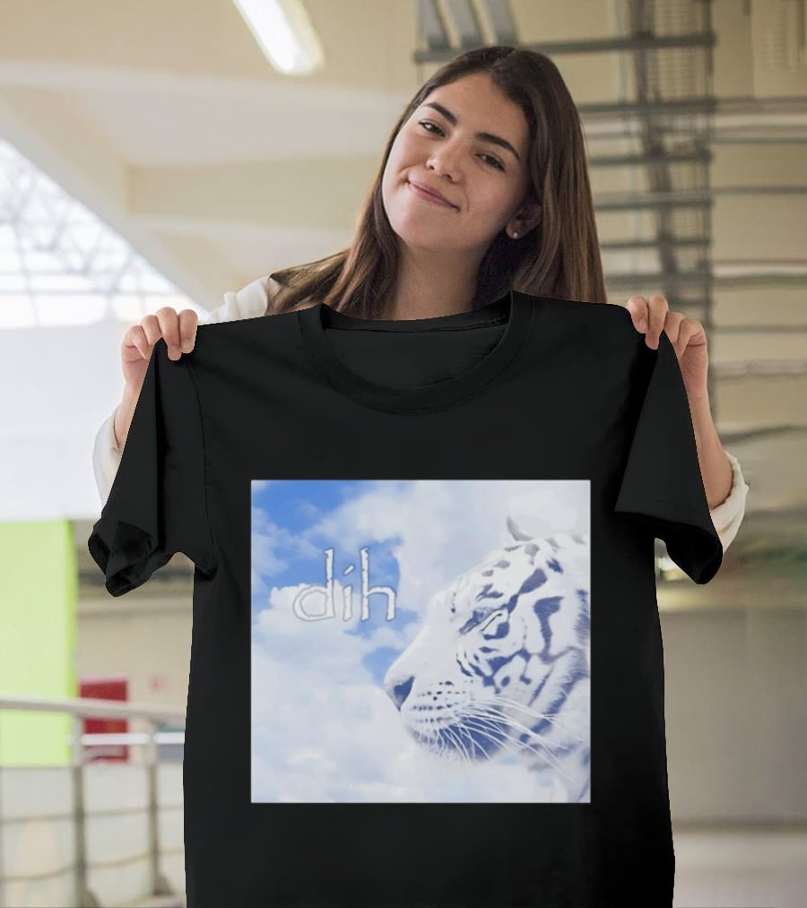 Tiger Dih Majestic Clouds White Bengal Tiger Profile T-Shirt