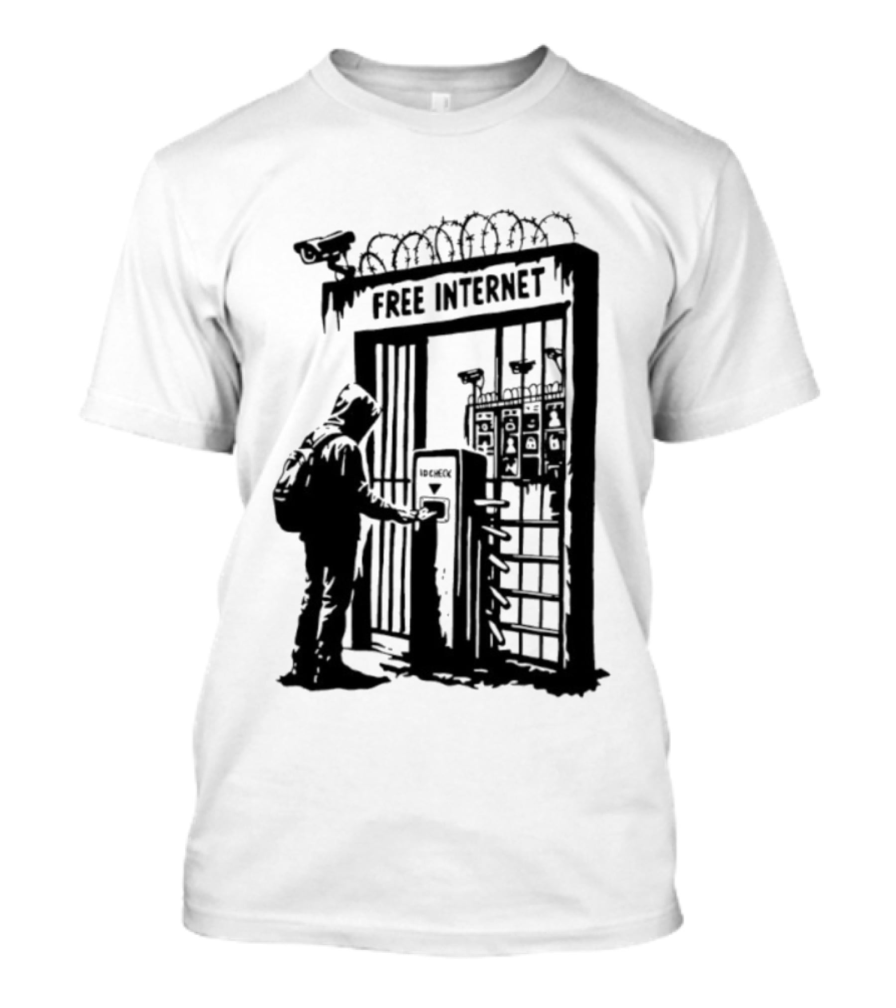 Free Internet Surveillance ID Check Privacy Concerns T-Shirt