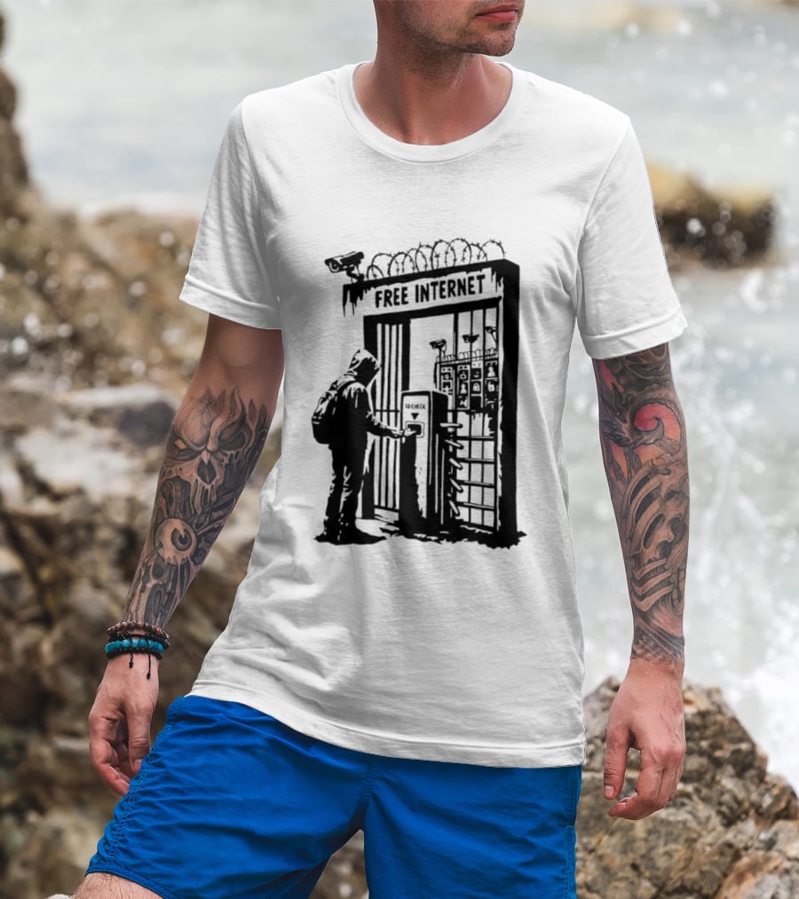 Free Internet Surveillance ID Check Privacy Concerns T-Shirt