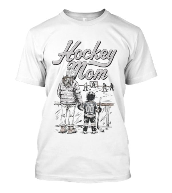 Hockey Mom And Kid At Rink With Stick And Skates T-Shirt