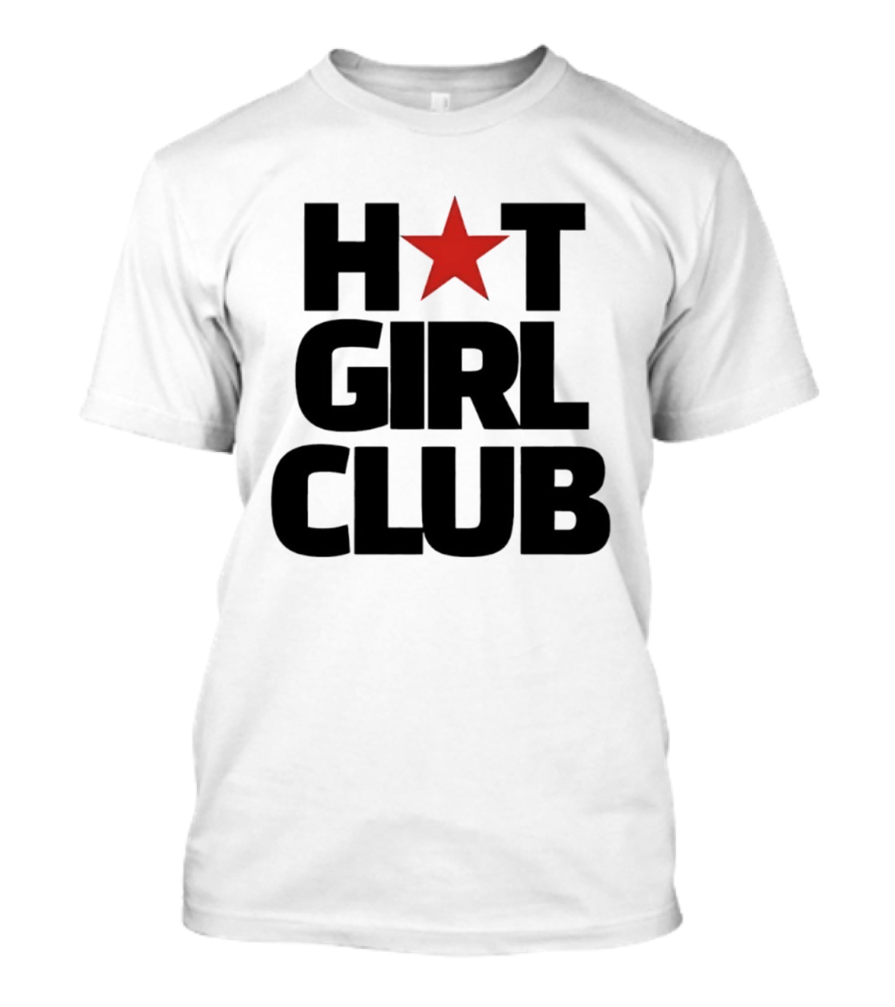 Hot Girl Club Red Star Trendy Fashion T-Shirt