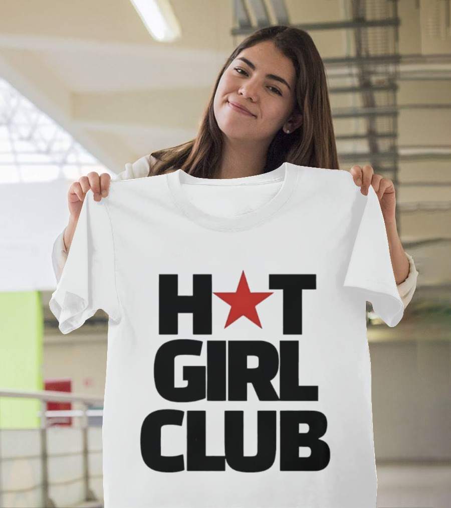 Hot Girl Club Red Star Trendy Fashion T-Shirt