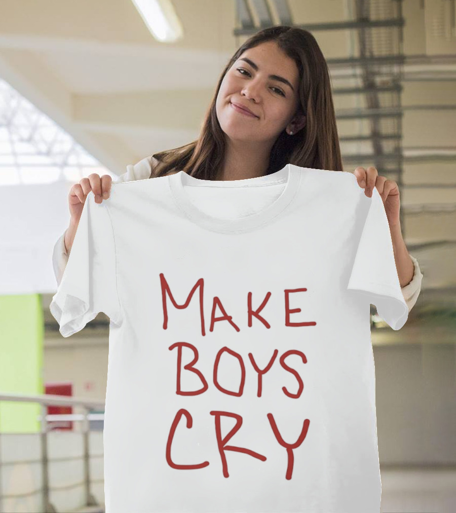 Make Boys Cry Aesthetic Y2K Trendy Red T-Shirt