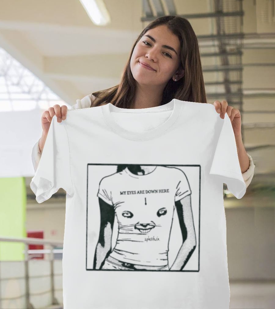 My Eyes Are Down Here Aphex Twin Richard D James Text And Visual Humor T-Shirt