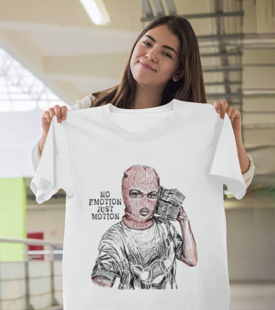 No Emotion Just Motion Balaclava Money Stacks T-Shirt