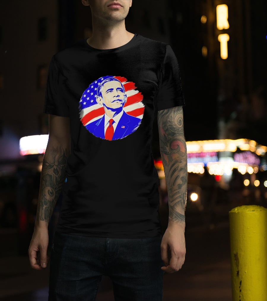 Barack Obama American Flag US President T-Shirt