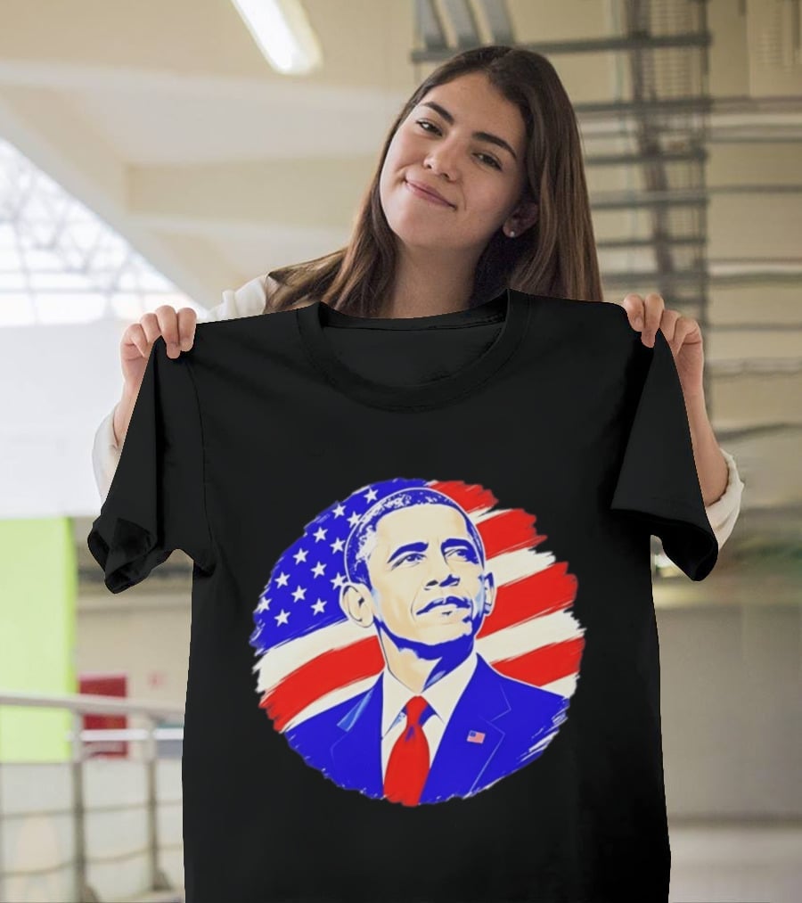 Barack Obama American Flag US President T-Shirt