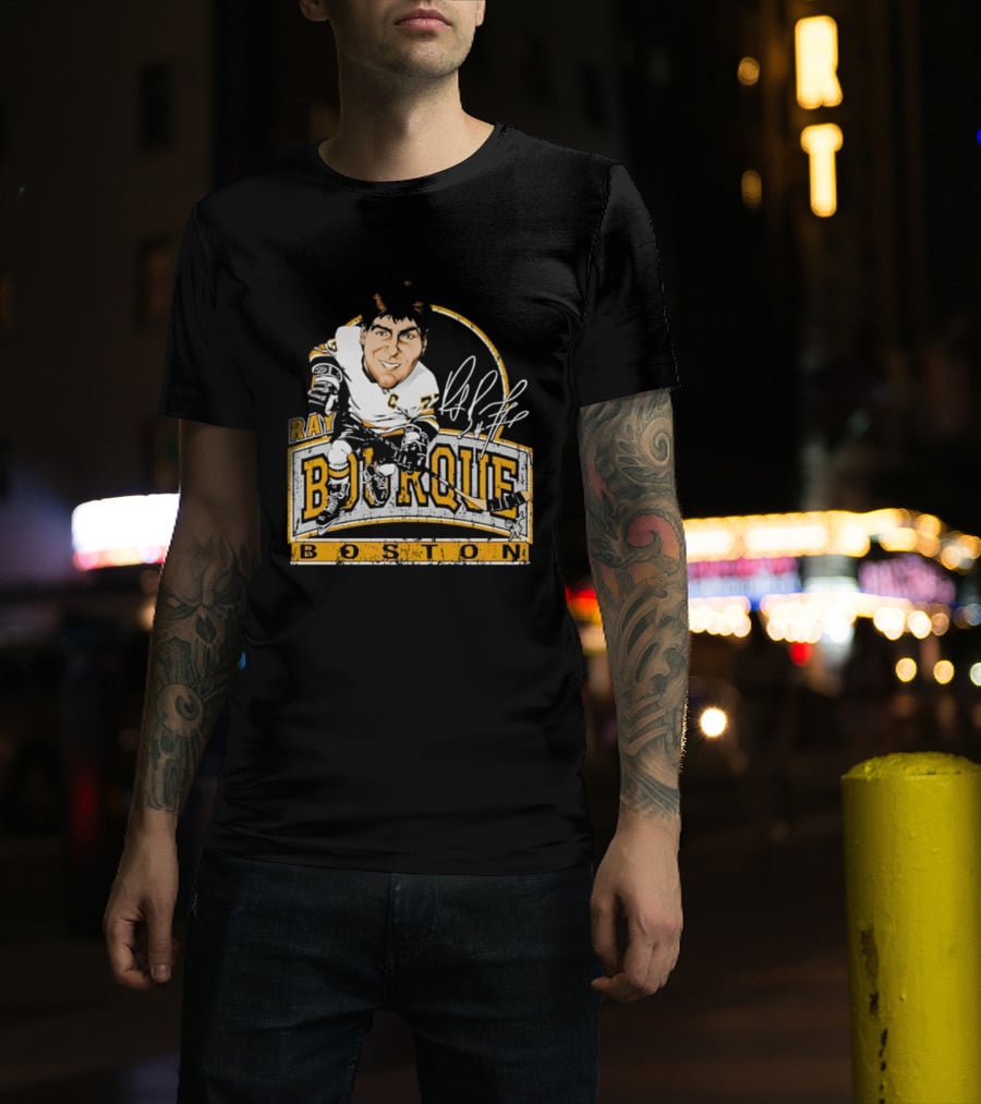 Ray Bourque Boston Bruins Hockey Bruce Stark Caricature T-Shirt