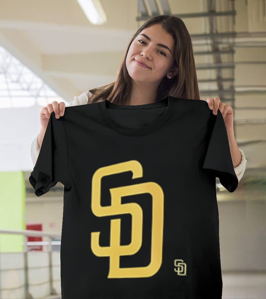 San Diego Padres SD Logo Cartoon 2 Sided T-Shirt