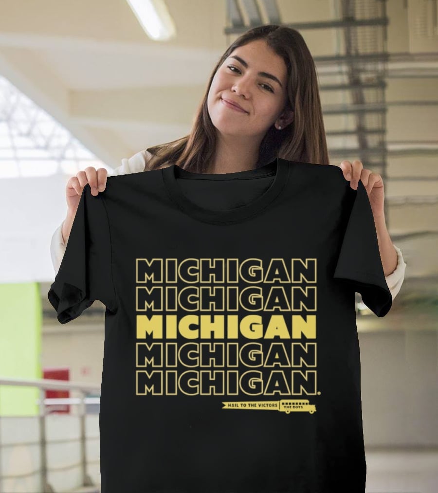 Bussin' X Michigan Hail To The Victors The Boys Michigan Wolverines Fans T-Shirt