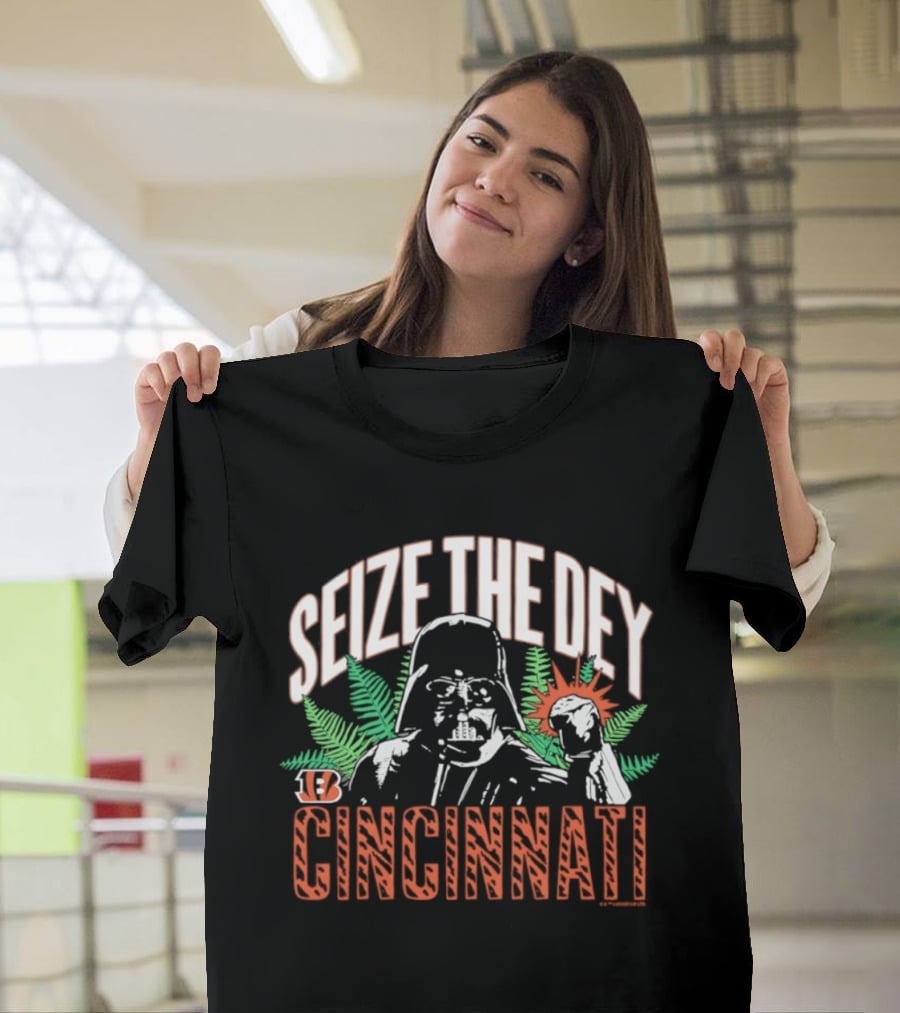 Cincinnati Bengals Star Wars Seize The Dey Darth Vader And Yoda T-Shirt