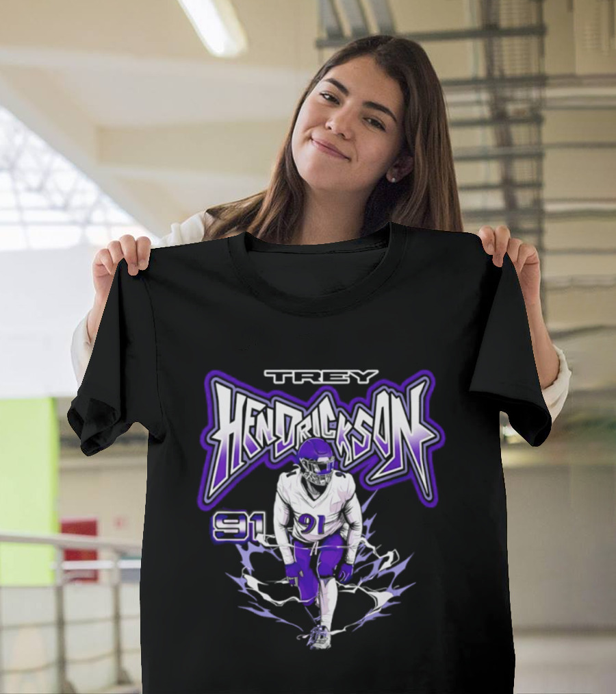 Trey Hendrickson 91 Comic Style Baltimore Ravens T-Shirt
