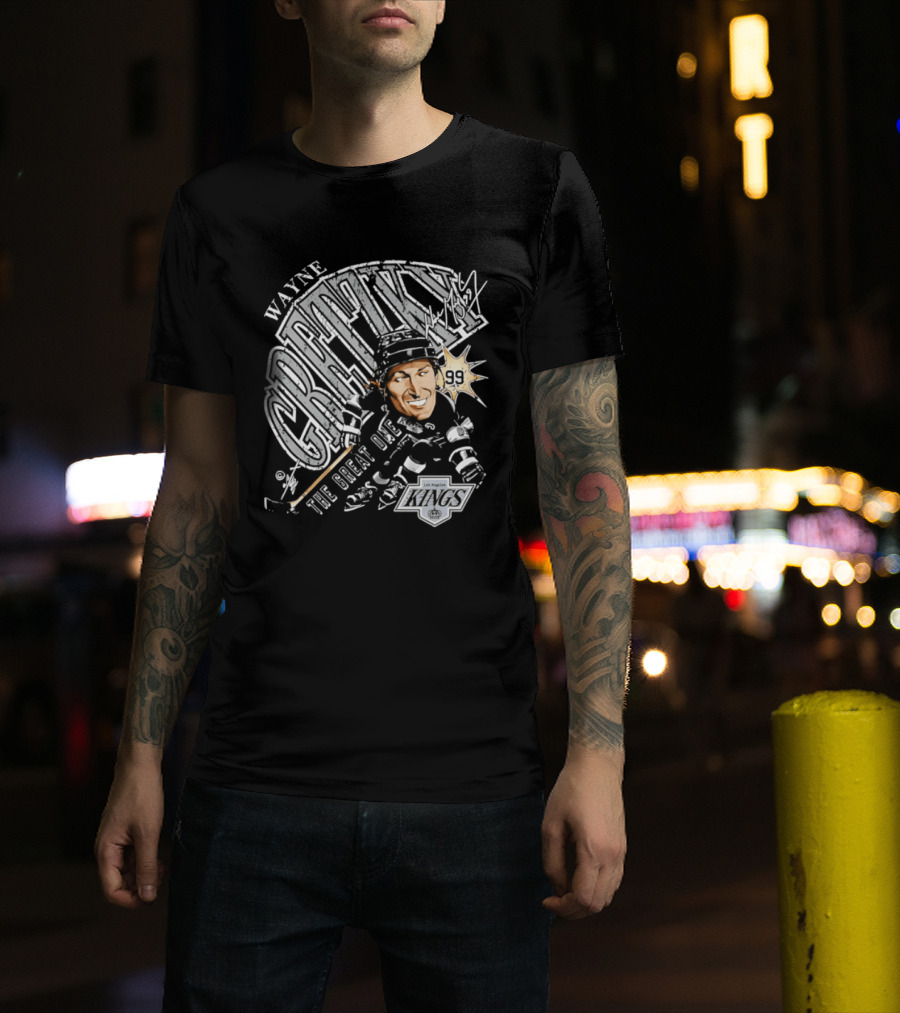 Wayne Gretzky The Great One Los Angeles Kings Bruce Stark T-Shirt