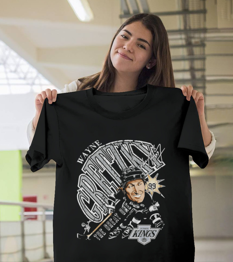Wayne Gretzky The Great One Los Angeles Kings Bruce Stark T-Shirt